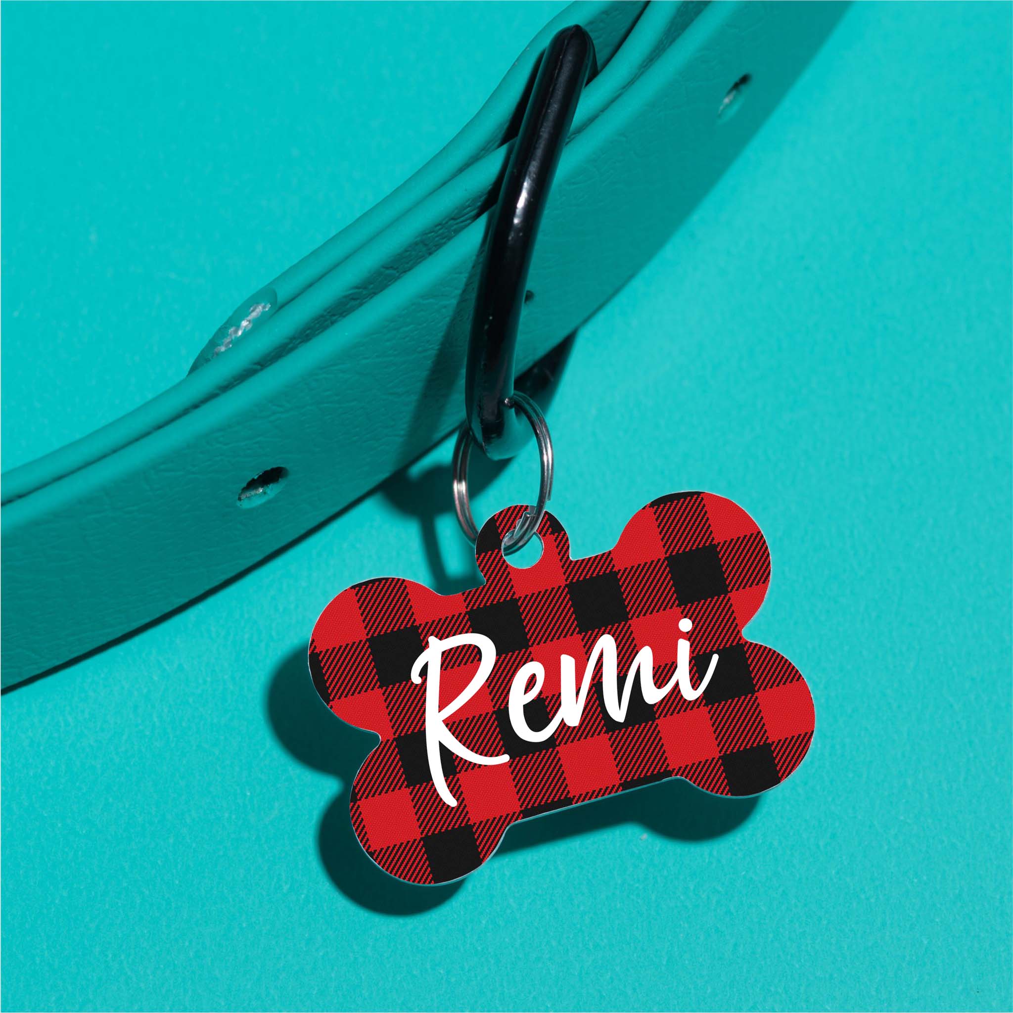 Buffalo Plaid (Large) Pet ID Tag